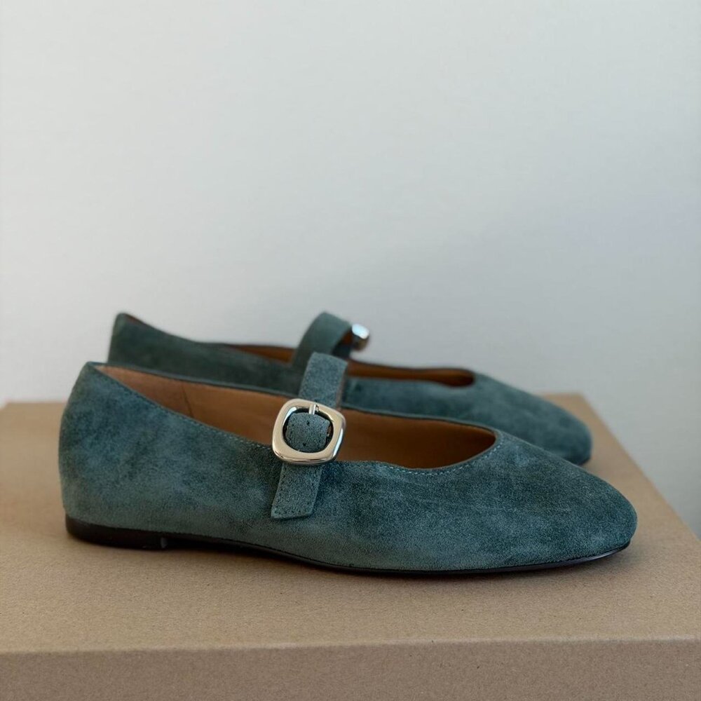 Madewell The Remy Mary Jane Flat in Architect Green, Size 7.5 - Picture 2 of 9